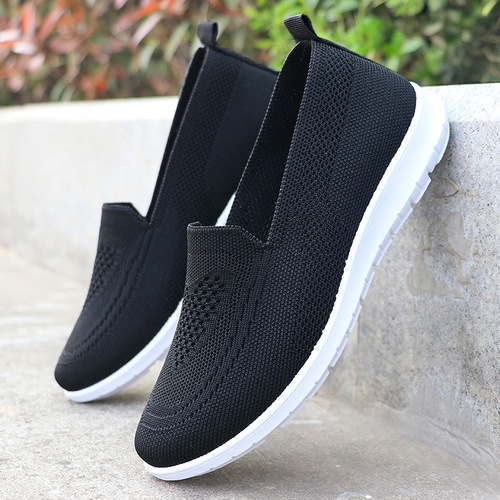 Old Beijing cloth shoes for women 2024 cross-border new style fly woven shoes casual shoes foreign trade soft sole middle-aged and elderly mother's shoes