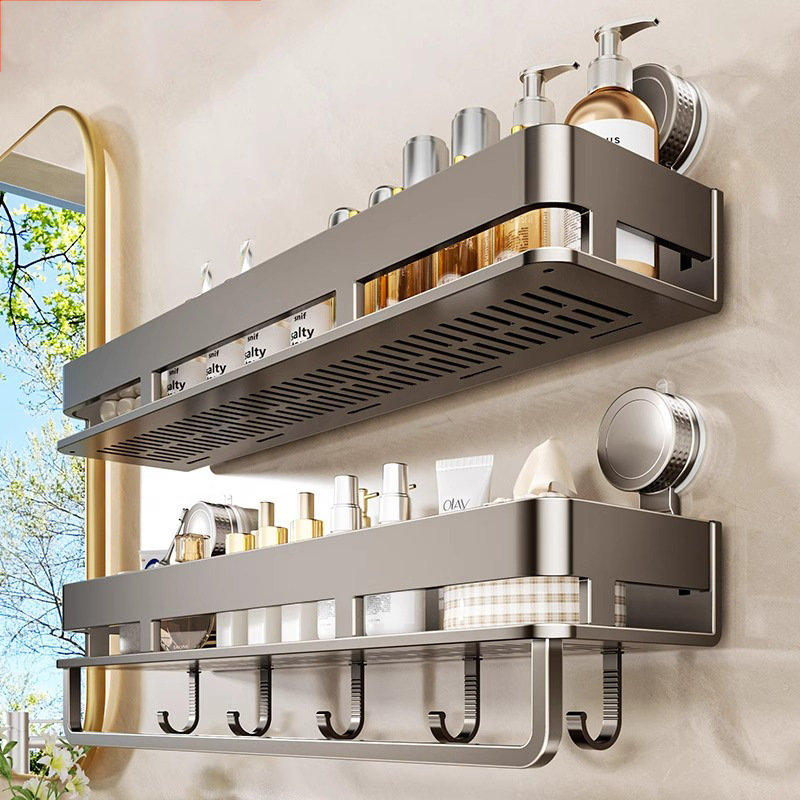 Toilet Storage Rack Bathroom Sucker Rack Punch-free Toilet Washstand Wall-mounted Bath Corner Storage