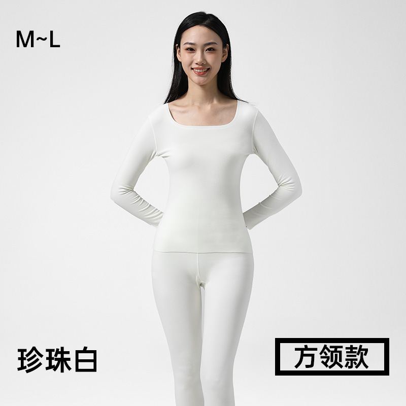 双面磨毛自发热保暖内衣女80支超细新疆长绒棉柔软舒适秋衣裤套装|undefined