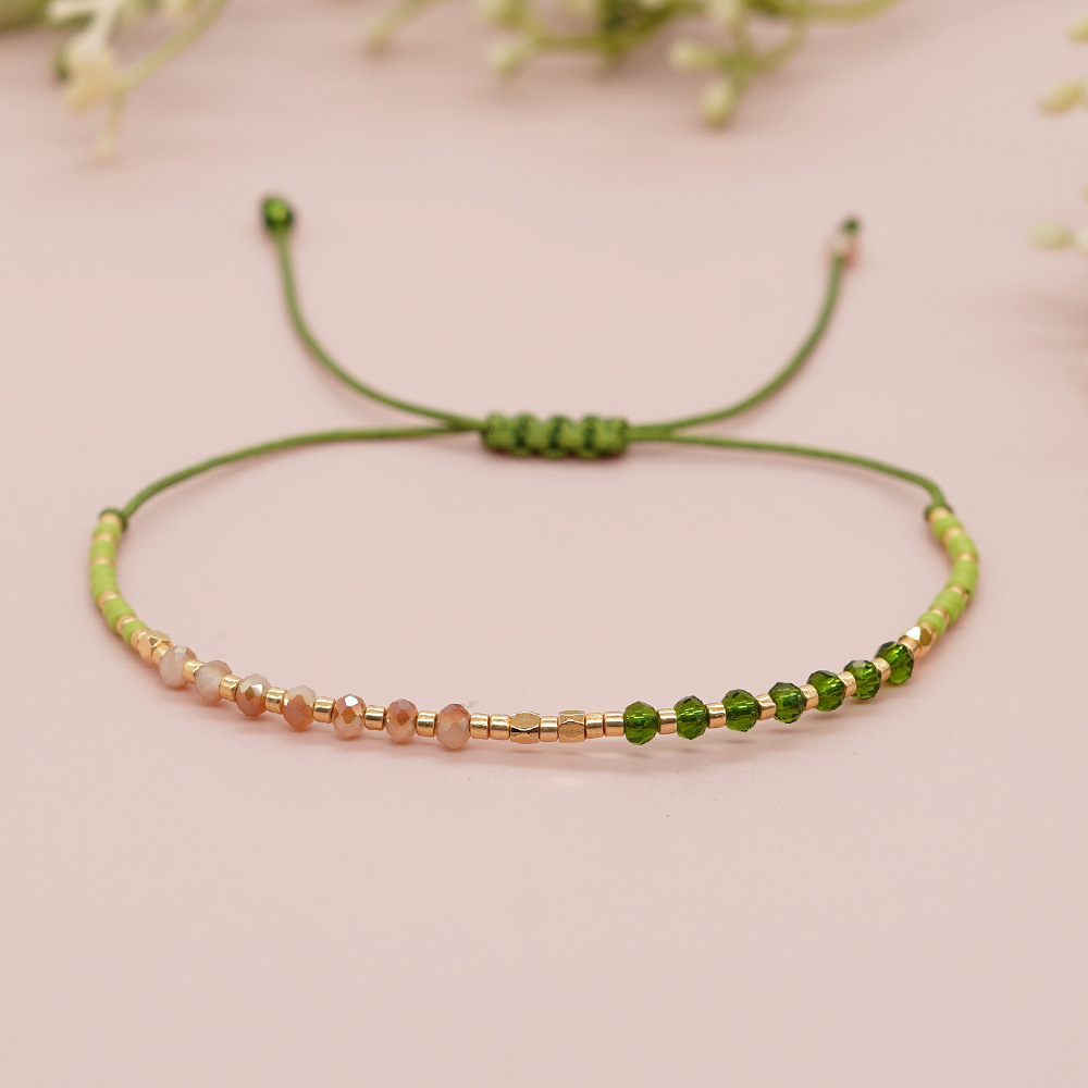 5g Weight Bracelets Classification 1 Piece Quantity Holiday, Daily Occasion Glass, glass, rope Material Round Pattern Couple Gender Beaded Design Simple Style, Classic Style Style Simple Style Classic Style Round Glass Glass Rope Wholesale Bracelets 5