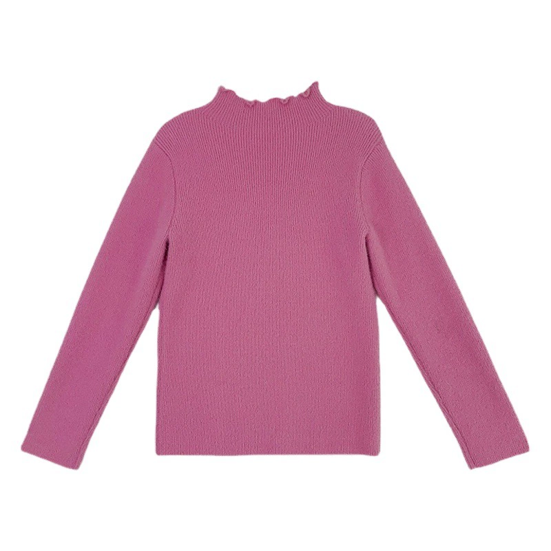 Толстый свитер для девочек, новинка осени и зимы 2025 года, теплая детская трикотажная одежда, однотонная универсальная базовая рубашка-топ для малышей