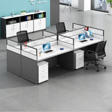 职员办公桌椅组合简约现代46四人位员工办公室电脑桌屏风工位卡座