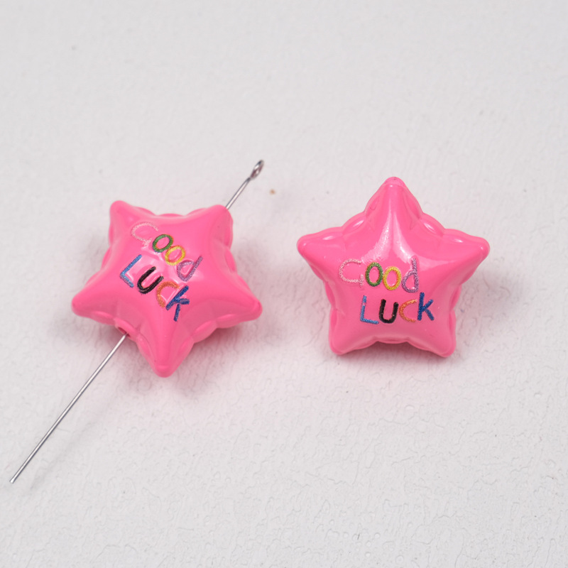 烤漆双面goodluck星星气球色穿孔珠包挂手机链条手链diy饰品配件|undefined