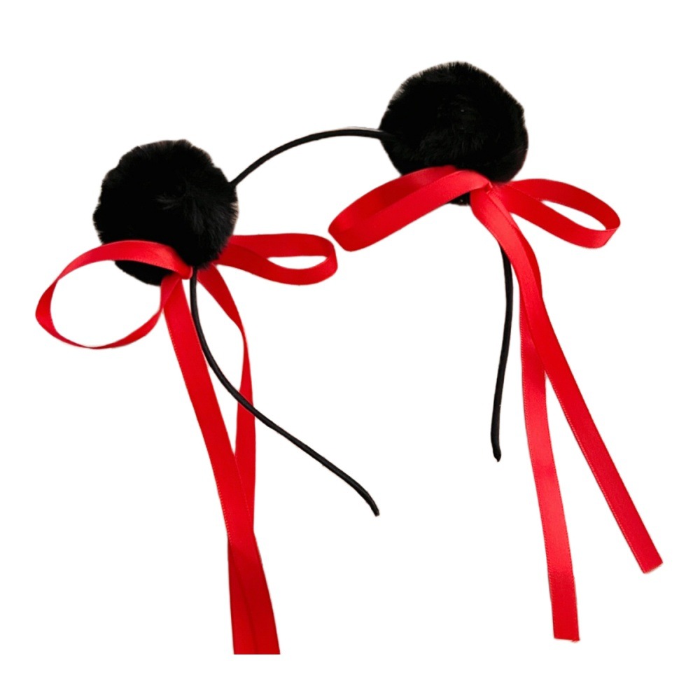 Cute tocado de bola pequeña banda de pelo animación imagen decoración de bola de pelo banda de pelo fotógrafo universal tarjeta de pelo bola