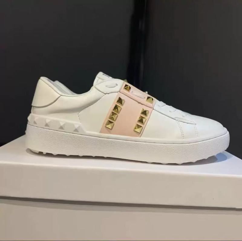 V家リベット付き白スニーカー、夏用男女兼用スポーツシューズ、白厚底、身長アップ、通気性、トレンド|undefined
