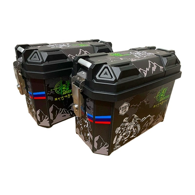 Electric car tail box – Vehicle Side Box, Non-Aluminum Alloy - 36l-no-3-black-sticker-side-boxes-leather-lining-quick-release-tailstock-style-integrated-mounting-bracket