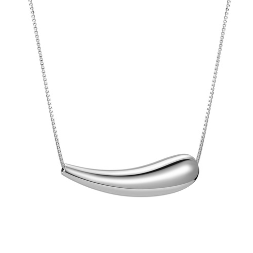 S925 sterling silver pepper eggplant small golden bean pendant Japanese and Korean fashion temperament K gold plated light luxury women's necklace clavicle chain