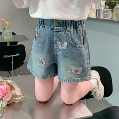 女童牛仔短褲夏季2024新款韓系休閒褲女孩夏款運動褲兒童夏裝褲子