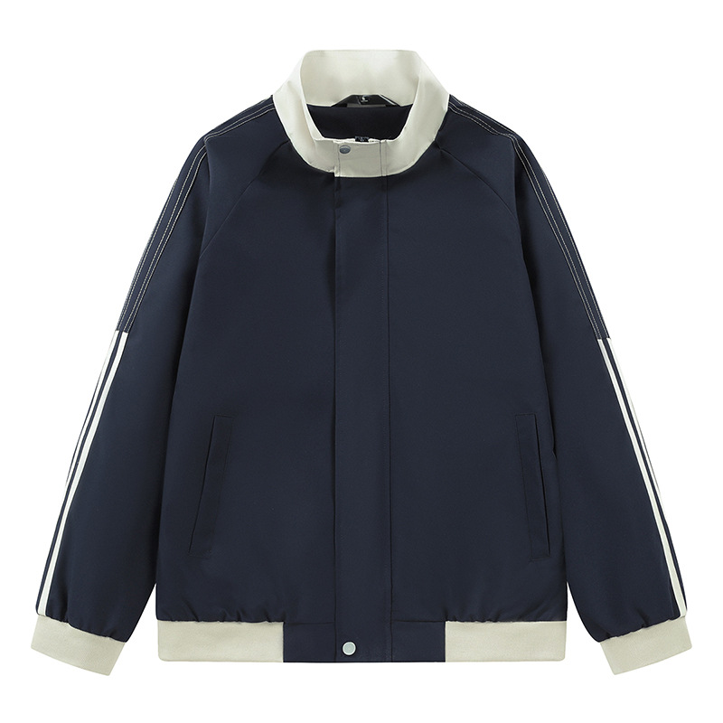 Primavera y otoño nueva chaqueta de moda para hombres suelta versátil estilo de Hong Kong abrigo casual de moda pareja chaqueta de béisbol