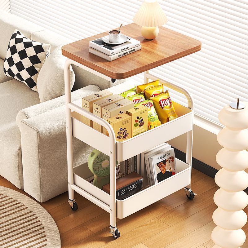 Household Movable Trolley Storage Rack Floor-Standing Kitchen Bedroom Storage Rack Multi-Layer Snack Storage Rack Bathroom Rack