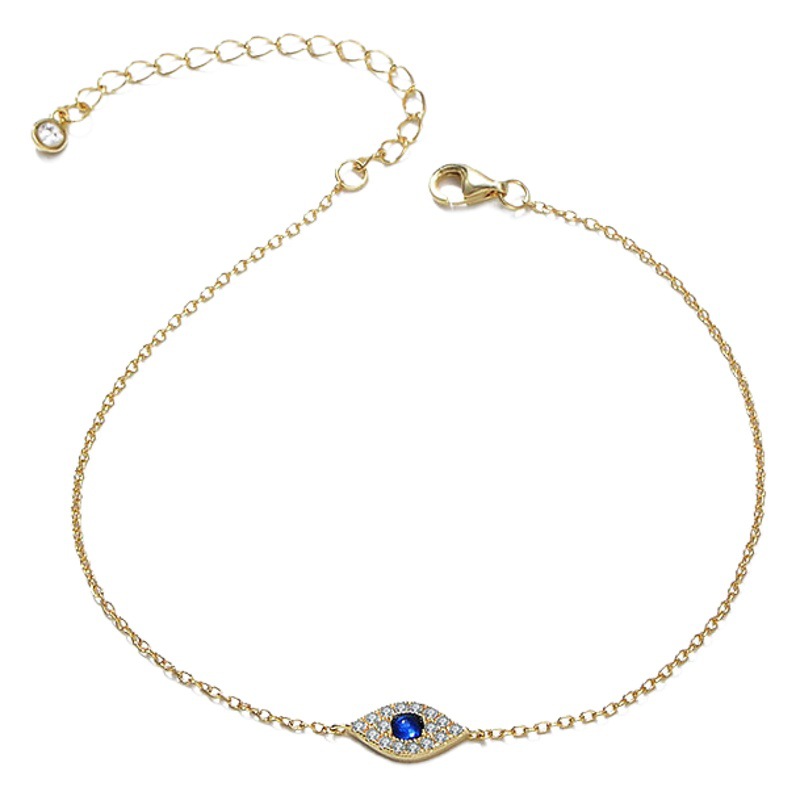 S925 plata esterlina del Ojo del Diablo micro incrustaciones ZIRCON pulsera femenina de Europa y América ins retro de gama alta de diseño de diamantes de la joyería