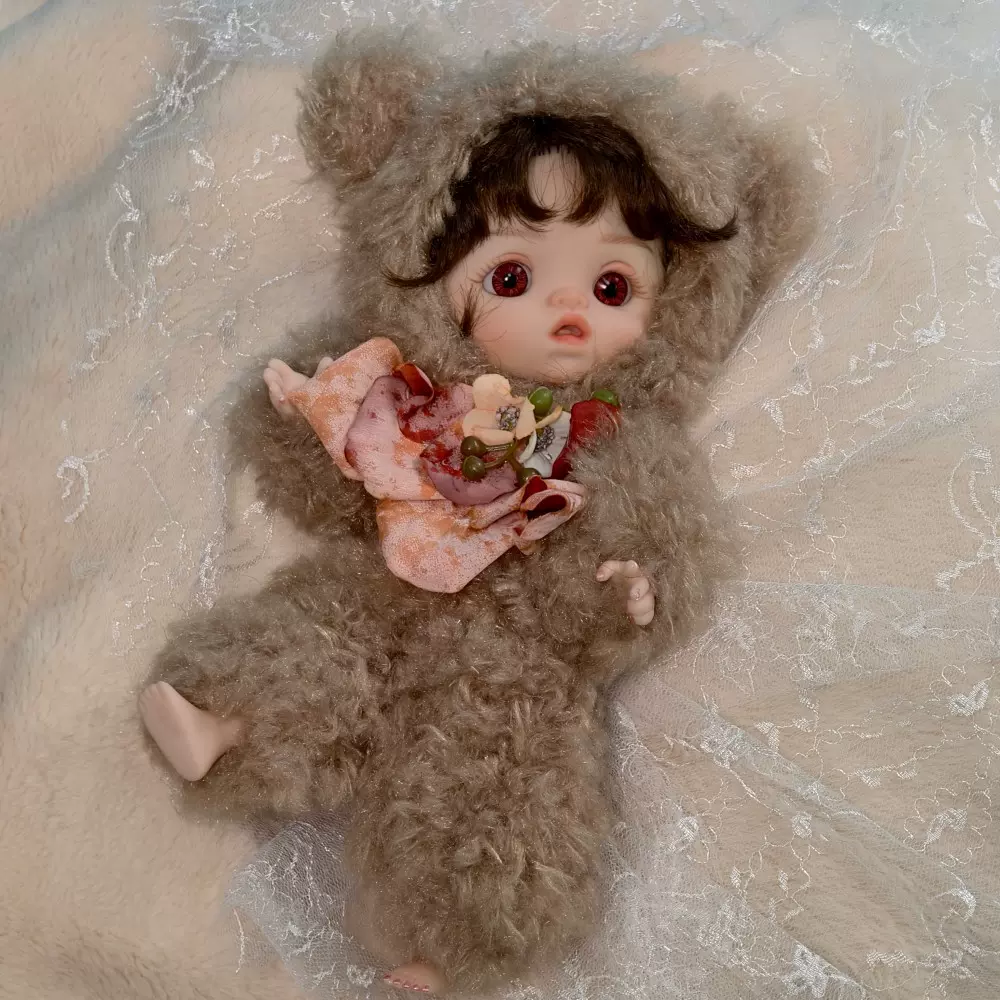 Cloveray25cm毛绒搪胶娃娃人偶公仔潮玩礼物品换装过家家迷你