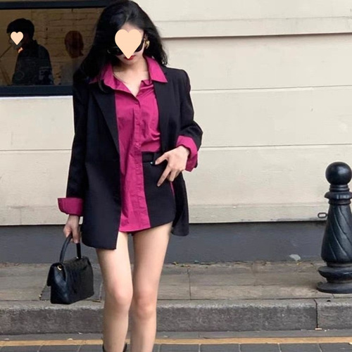 Women's 2025 Spring Designer Off-White Dragon Fruit Color Loose Boyfriend Style Fashion Shirt