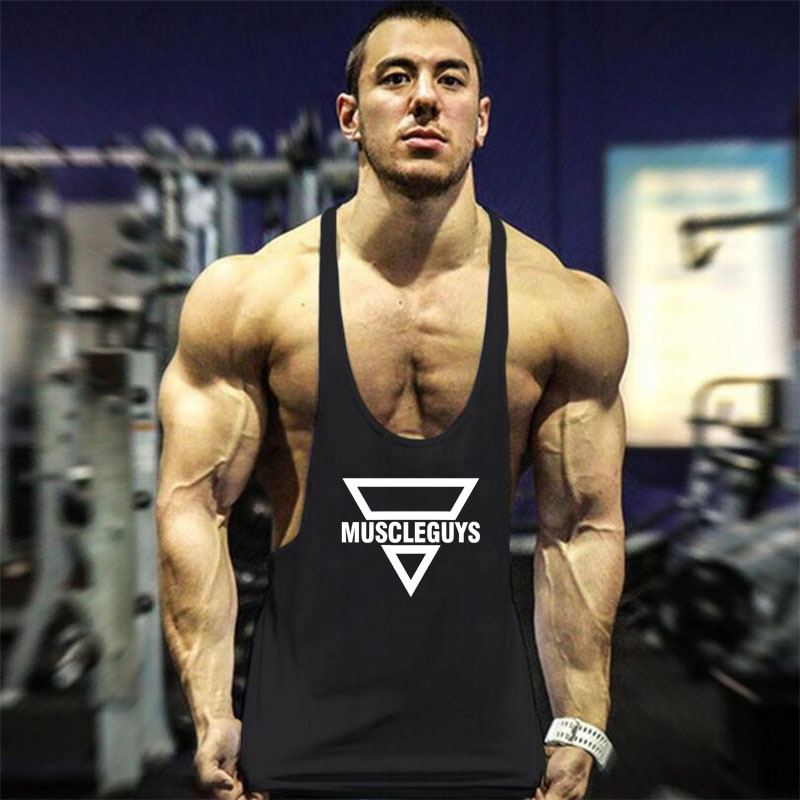 Muscleguys Summer Muscle Men's Fitness Thin-Strap Vest Personal Trainer Training Sweat-Absorbent Breathable Base Shirt Muscleguys Summer Muscle Men's Fitness Thin-Strap Vest Personal Trainer Training Sweat-Absorbent Breathable Base Shirt