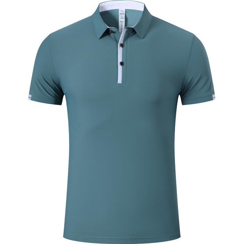 new summer dynamic pearl cloth sports polo tennis fitness running suit short sleeve lapel quick drying breathable polo