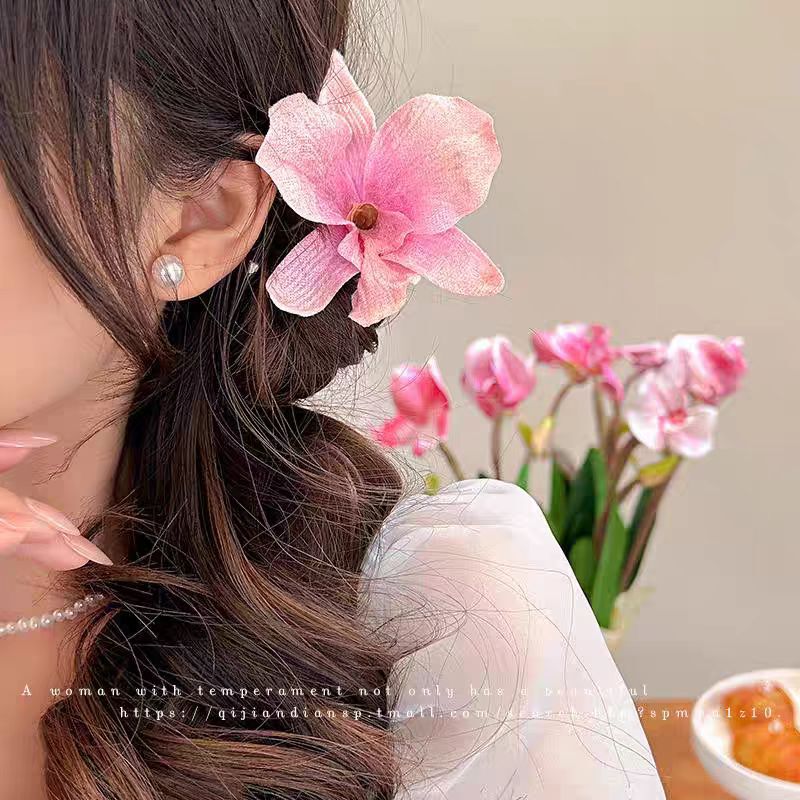 夏の花のヘアピン、サイドクリップ、耳後ろのヘアピン、女性用新作ヘアアクセサリー、造花ヘアアクセサリー、海辺のヘアアクセサリー|undefined