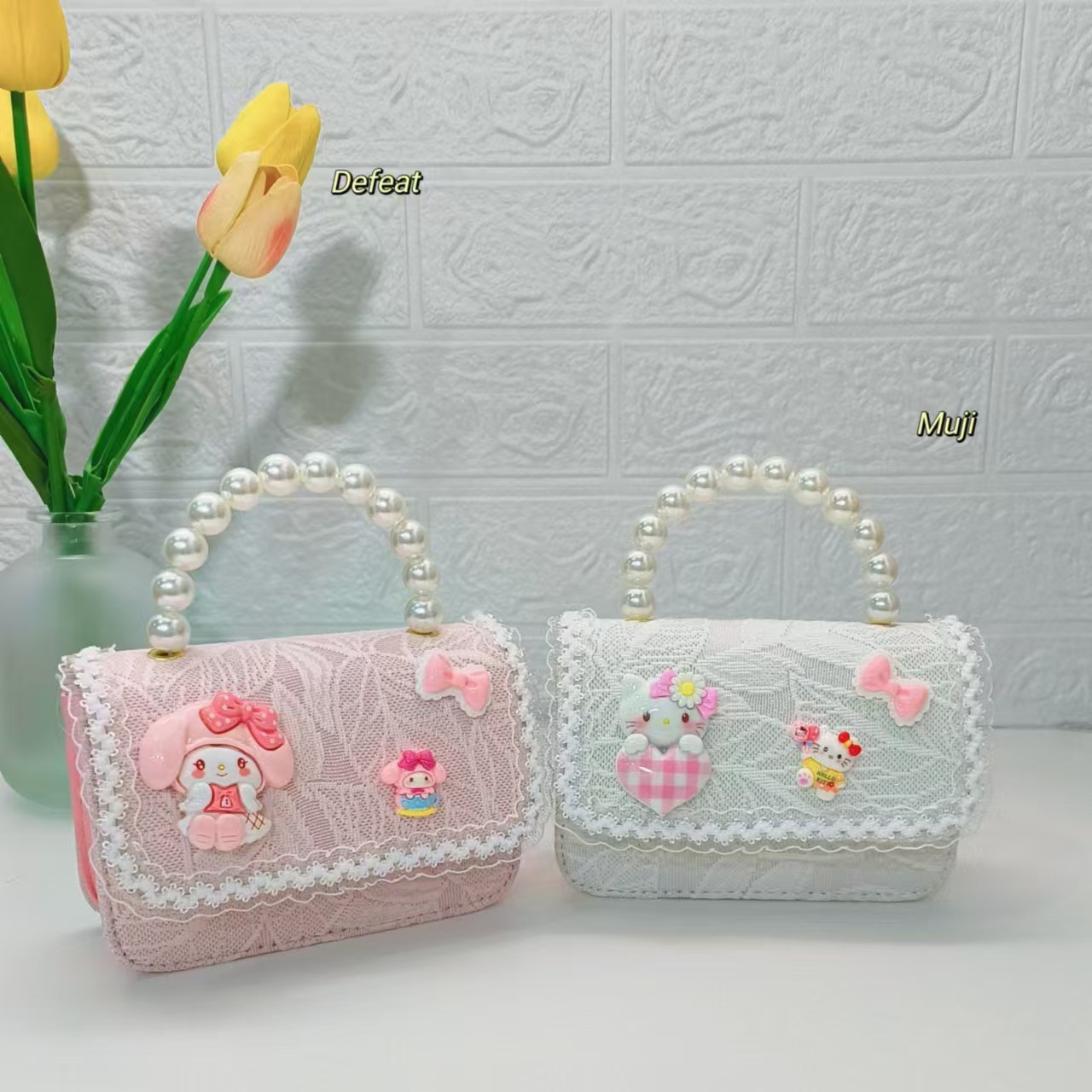 Melaty Kulomi bolso de cambio para niños niñas bolso de perlas bolso de hombro bolso de cadena bolso de princesa