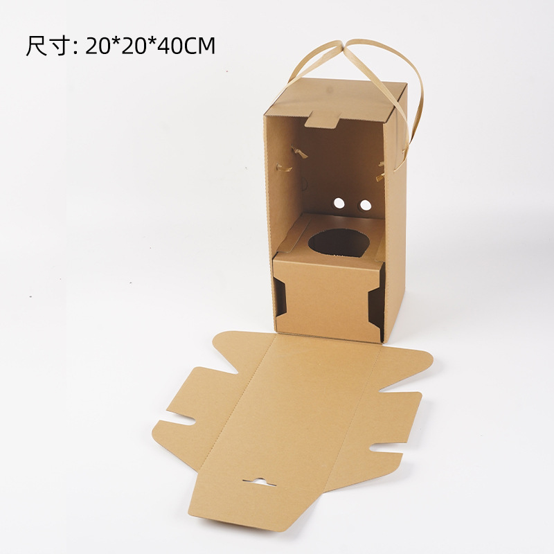 Caja portátil de flor de protección Caja de regalo de piel gruesa y endurecida Caja portátil no deformada Caja de embalaje de flores inmortales Caja de papel