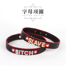 另类成人用品情趣字母项圈女奴SM调教道具脖套情趣choker一件代发