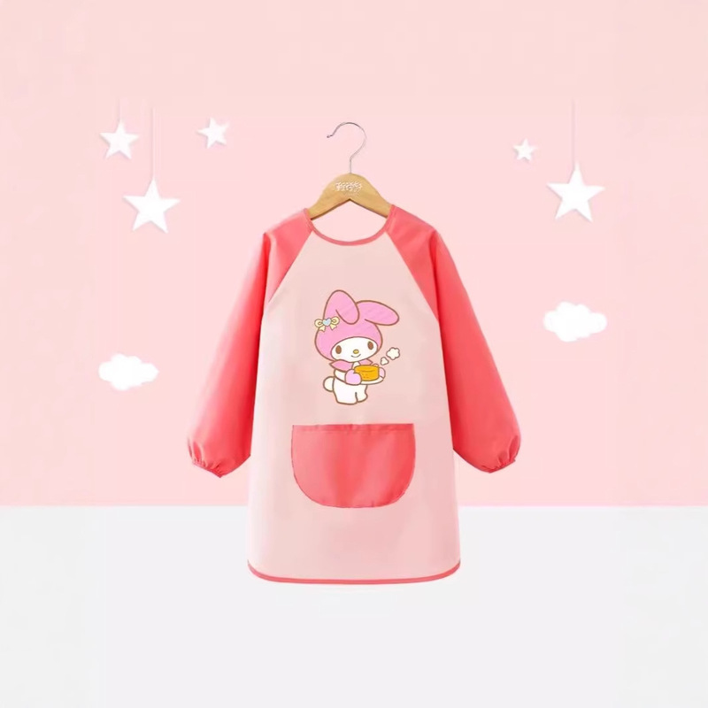 子供用エプロン絵画服幼稚園スタジオアートベルクロ長袖防水防汚よだれかけスモック逆着用|undefined