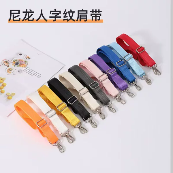 New Nylon Herringbone Pattern Wide Shoulder Strap Bag Strap Versatile Bag Simple Backpack Crossbody Bag Lanyard Water Bottle Strap