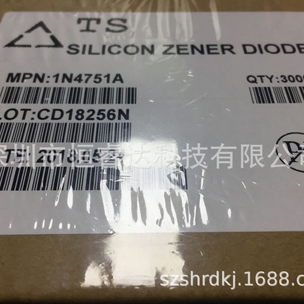 厂家直销直插稳压二极管 1N4751A DO-41封装 1W 30V 插件IN4751A