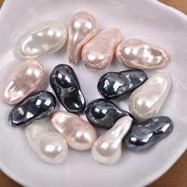新品白色仿巴洛克人鱼异形珍珠 DIY饰品配件手工材料仿贝珠玻璃珠