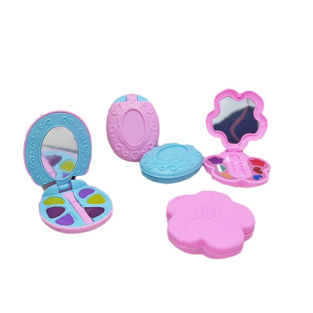 Nuevos productos transfronterizos Juguetes de juego para niños Caja de cosméticos de flores de dibujos animados Caja de sombra de ojos Accesorios de joyería al por mayor