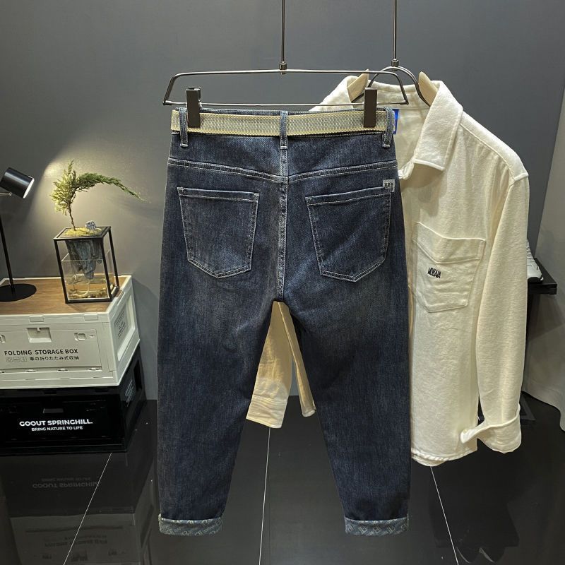Prabangaus, lengvo ir prabangaus prekės ženklo vyriški džinsai, aptempti ir siauri, korėjietiško stiliaus, madingi, laisvi ir tiesūs džinsai._voghion.com