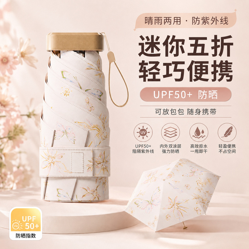 Chinese-style oil painting sunshade umbrella, compact and portable, UV protection, dual-use for sun and rain, flat 40% off umbrella with black-coated sunscreen Chinese-style oil painting sunshade umbrella, compact and portable, UV protection, dual-use for sun and rain, flat 40% off umbrella with black-coated sunscreen