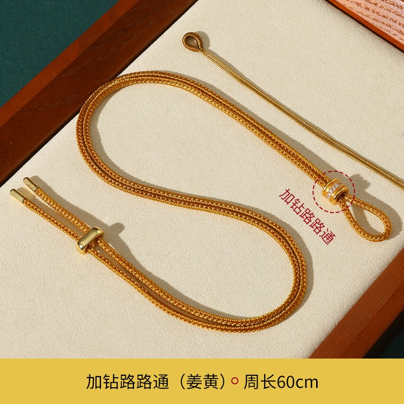 Laopou con colgante de oro cuerda tejida a mano brújula de ocho tesoros cuerda de colgante de jade de seguridad cuerda de grasa