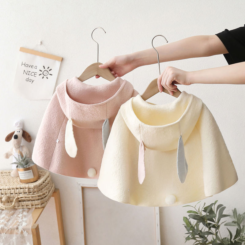 1234 Baby Princess Cloak Girls Cloak Sweater Cardigan 2025 New Autumn Clothing Kidsren's Knitted Jacket Hooded