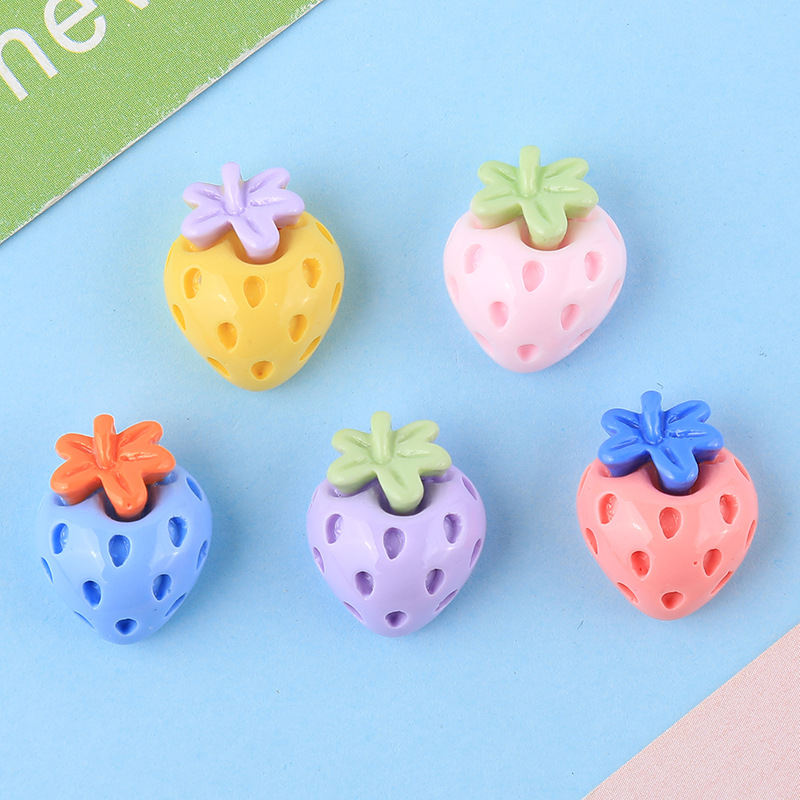 樹脂配件卡通迷你可愛水果草莓diy飾品 美甲耳釘貼片髮夾頭繩材料