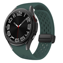 适用三星Watch5Pro/6网款折叠磁吸扣硅胶表带Watch440mm 44mm腕带