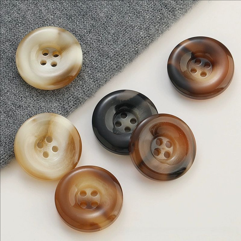 Resin Buttons for Coats, Sweaters, Pajamas, Round Buttons for Women, Suit Buttons, Woolen Trench Coat Buttons, Resin Hand-Sewn Buttons