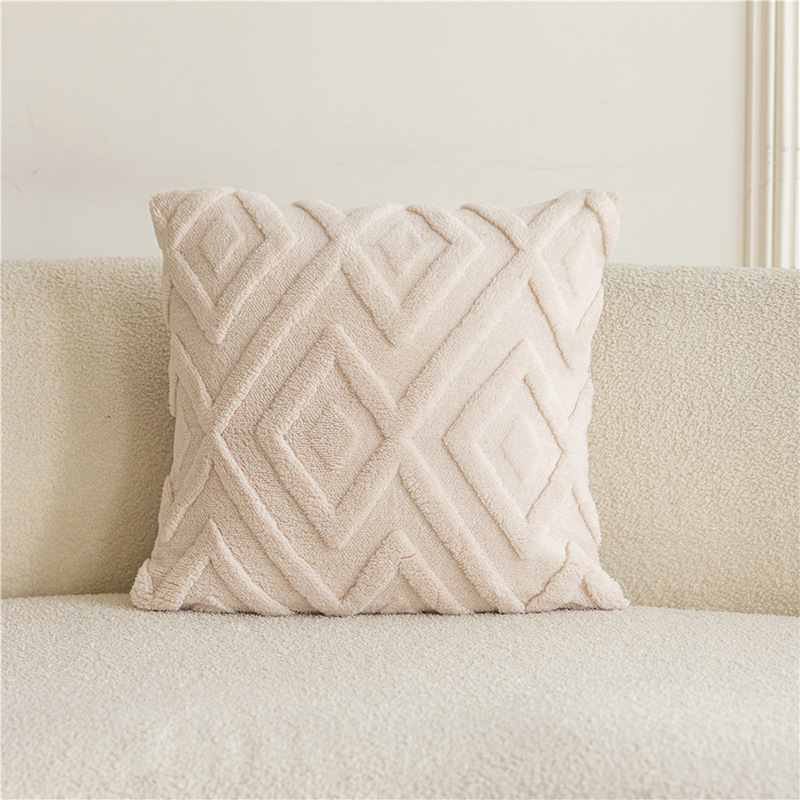 Cojín de sofá de felpa de color sólido, moderno y minimalista, para sala de estar, decoración de habitación modelo, cojín para cabecera