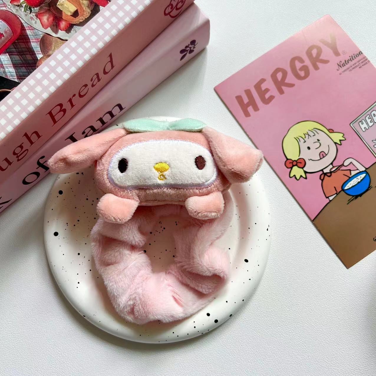 Dulce lindo peluche kt felino círculo de intestino grueso estudiante dulce felina elás negro rosa chica joyería de cabello cabello cabello