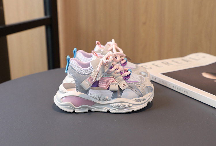 Summer New Sports Sandals Girls' Hollow Breathable Baby Soft Sole Little Children's Boys' Dad Shoes_voghion.com