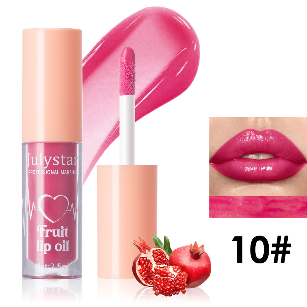 Julystar Fruit-Flavored Mirror Lip Gloss Moisturizing and Hydrating Ten-Color Set Water Gloss Lip Gloss Lipstick Wholesale undefined