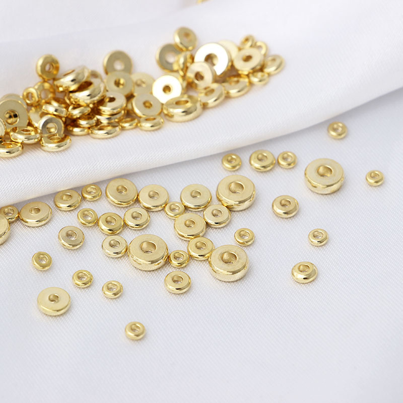 Copper Material 10 PCS/Package Diameter 3mm Diameter 4mm Diameter 5mm Copper 18K Gold Plated Solid Color Polished Spacer Bars