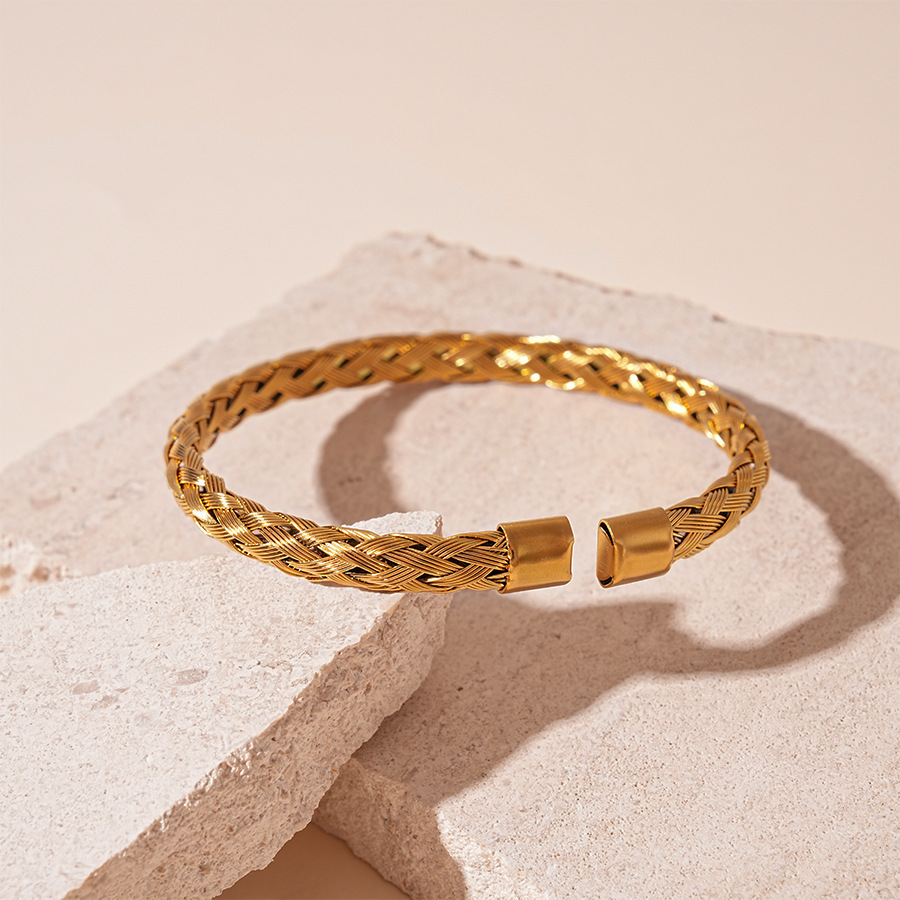 Pulsera de apertura geométrica irregular metálica europea y americana, personalidad exagerada, temperamento de nicho simple, joyería de alta gama femenina