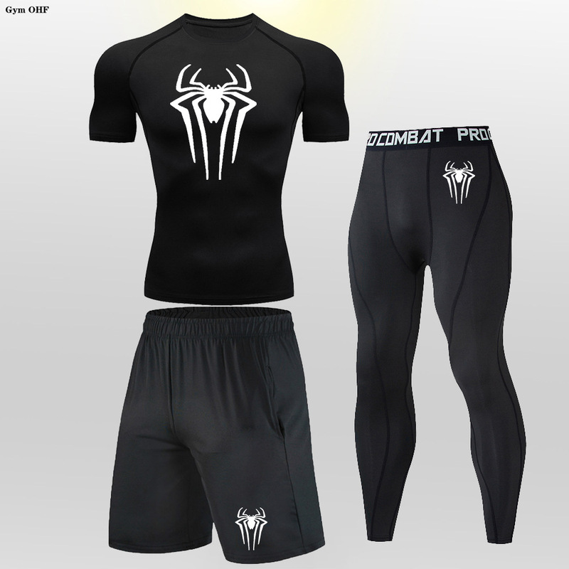 2099 cross-border hot Men's Fitness 3-piece Men's sports quick-drying undershirt Sports Basketball football leggings