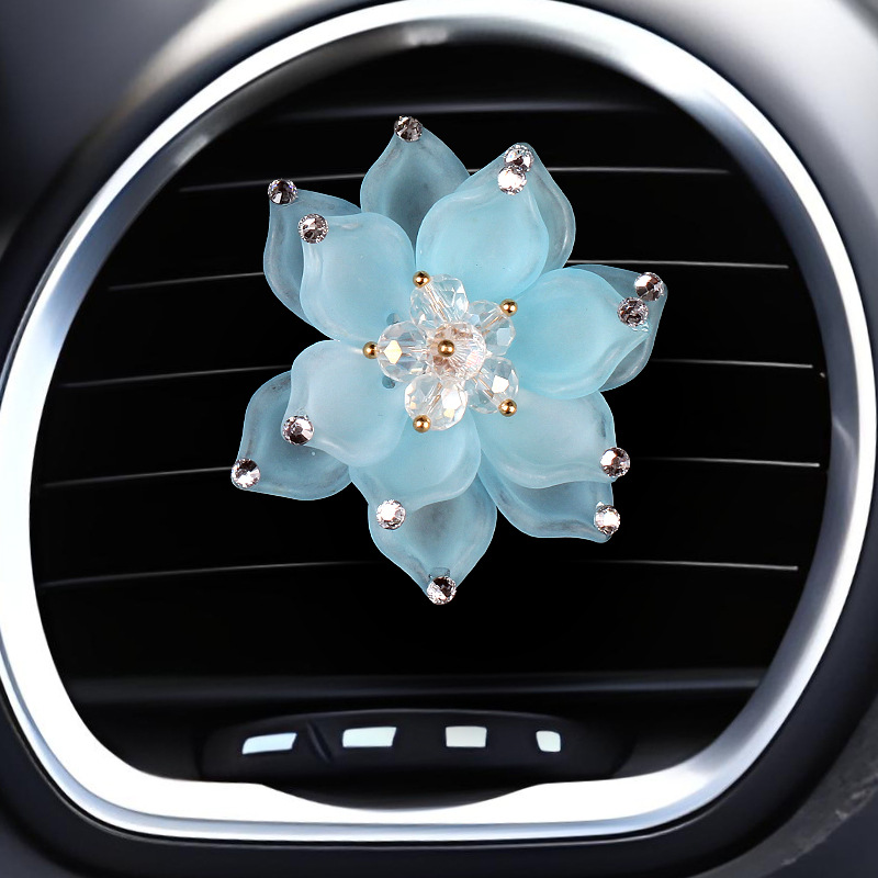 Adornos de automóviles transfronterizos, accesorios interiores, salida de aire de automóvil, clip de fragancia sólida de aromaterapia, Sra. Lotus, fragancia ligera de larga duración
