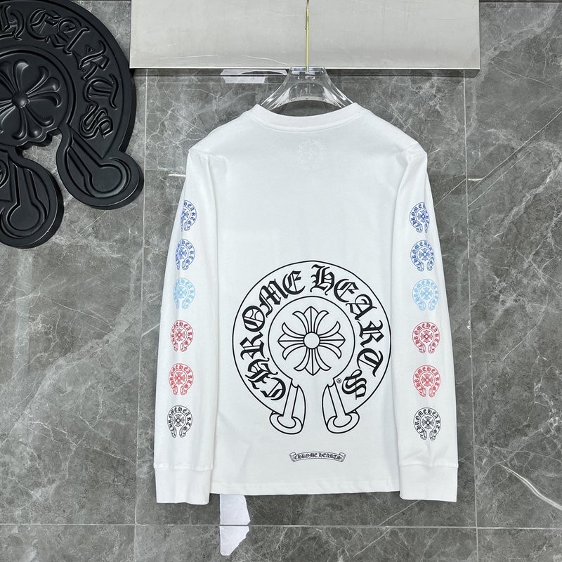 クロスボーダーのトレンディなブランド Chrome Heart 長袖 T シャツ ピュアコットン メンズ レディース ルーズスポット卸売|undefined