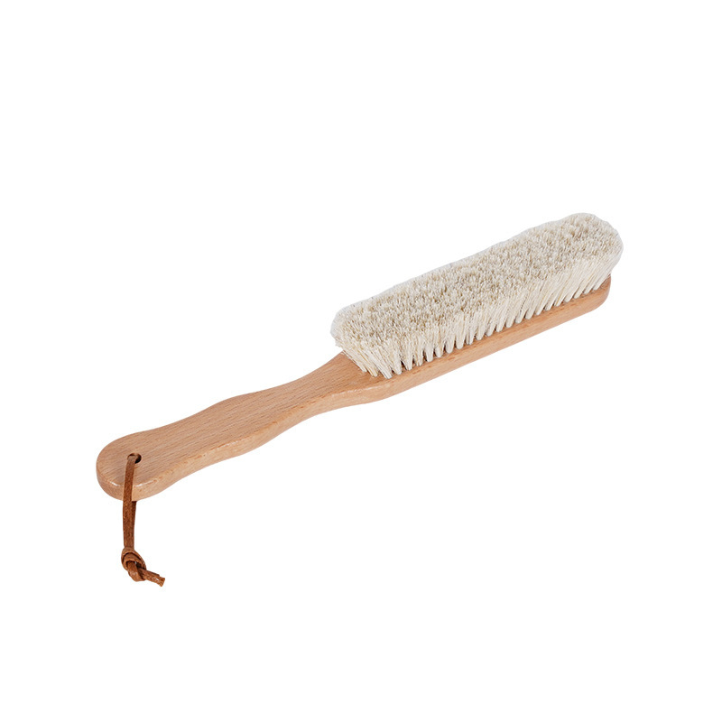 Cepillo de Zapatos de Pelo de Caballo de Madera de Haya, Descontaminación y Cuidado, para Calzado y Ropa