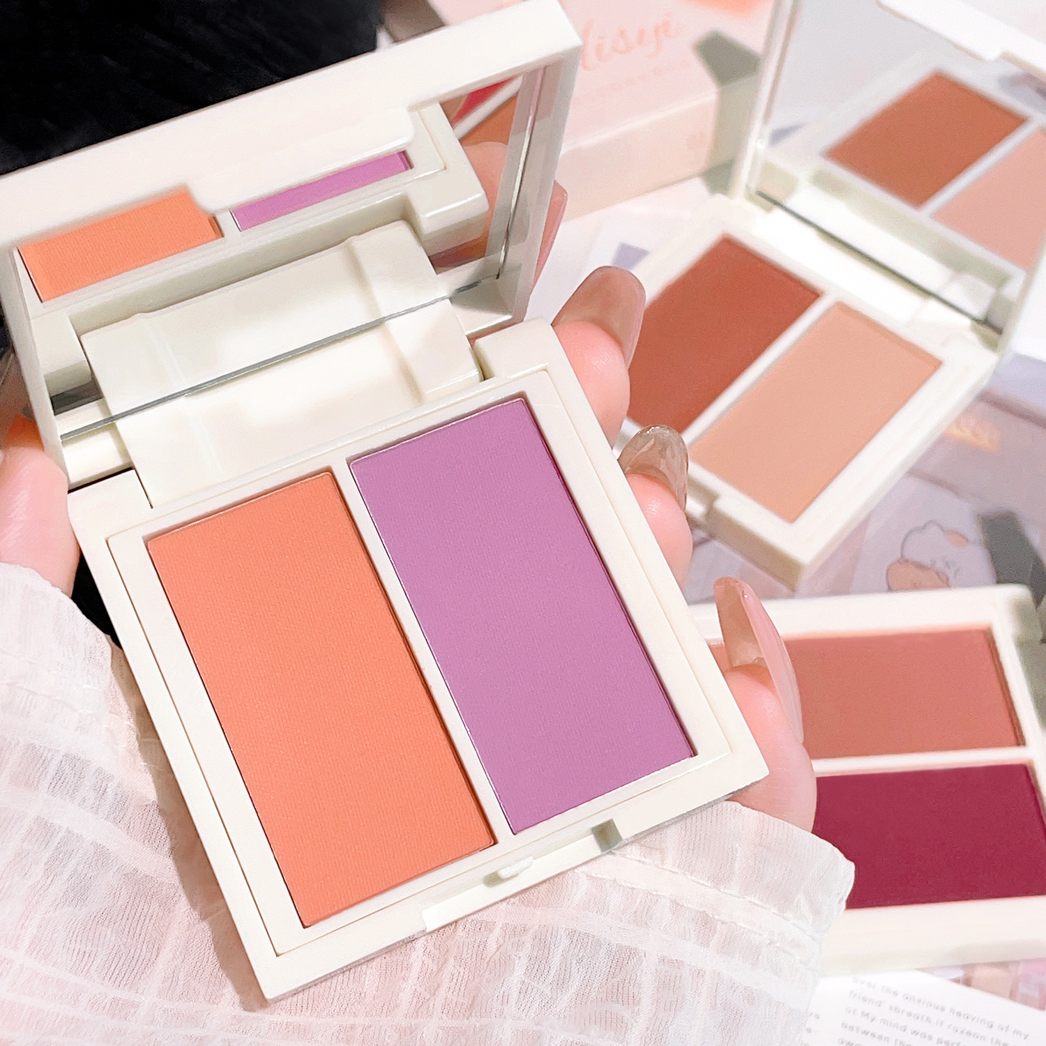 Hisyi Sweetheart Symphony Two-Color Blush Velvet Blush Girl Pure Desire Matte Blush Natural Contouring Blush