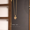 Zirconium heart shaped, pendant, brand retro shiny necklace, European style, light luxury style