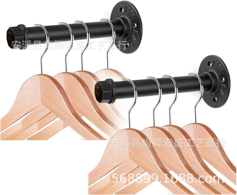 Industrial Pipe Metal Hanger with Screw Wall Hanger for Bedroom/Bathroom/Cabinet/Boutique/Clothing Store Industrial Pipe Metal Hanger with Screw Wall Hanger for Bedroom/Bathroom/Cabinet/Boutique/Clothing Store