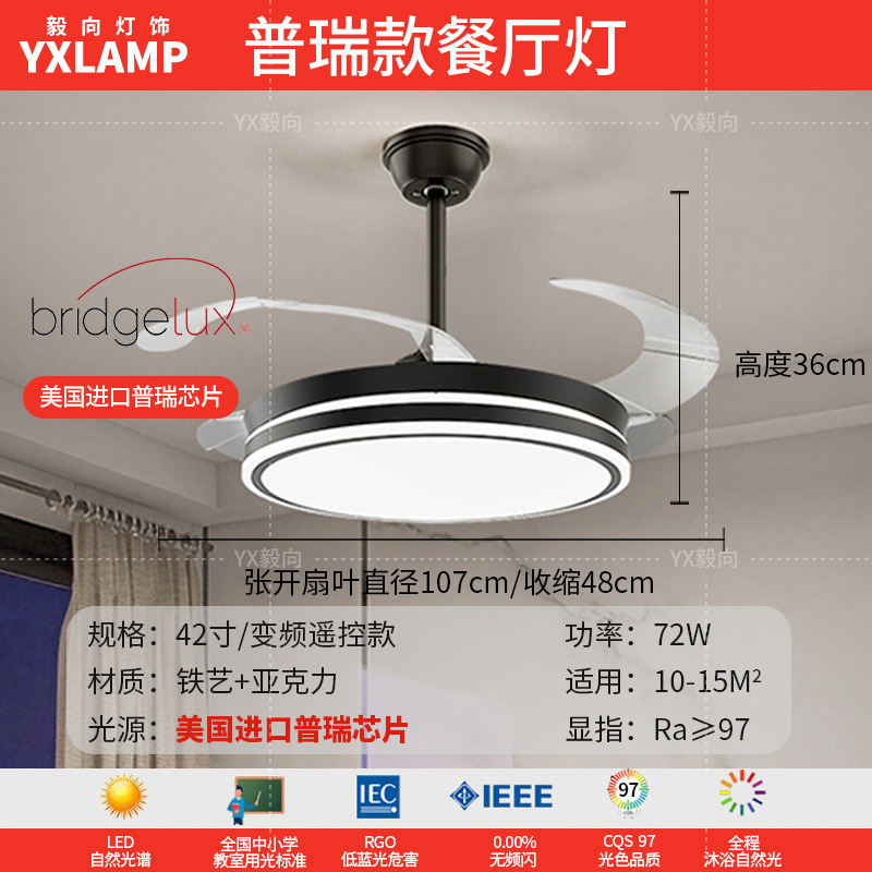 Luz de techo, lámpara de sala de estar, lámpara principal de espectro completo, protección de ojos, lámpara de dormitorio moderna simple sin hendiduras, lámpara negra Zhongshan