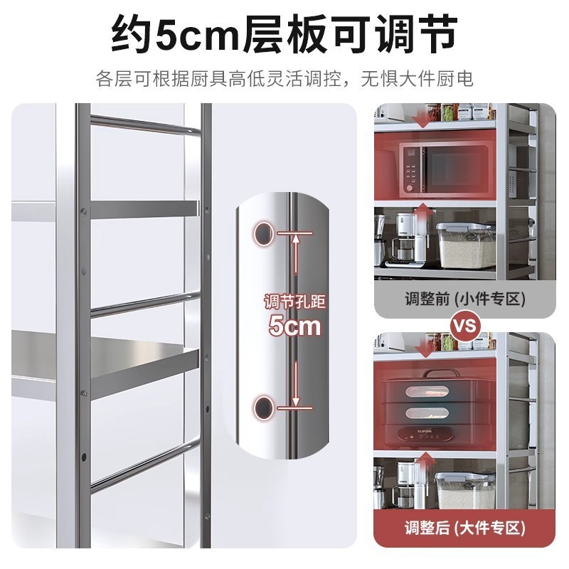 书桌旁小推车不锈钢置物架落地多层菜架收纳架多功能厨房储物架子|undefined